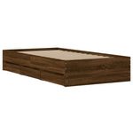 Bed Frame with Drawers without Mattress Brown Oak 75x190 cm Small Single - Bargainia.com - 