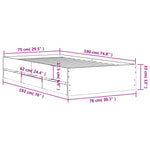 Bed Frame with Drawers without Mattress Brown Oak 75x190 cm Small Single - Bargainia.com - 