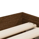 Bed Frame with Drawers without Mattress Brown Oak 75x190 cm Small Single - Bargainia.com - 