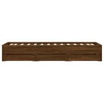 Bed Frame with Drawers without Mattress Brown Oak 75x190 cm Small Single - Bargainia.com - 