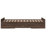 Bed Frame with Drawers without Mattress Brown Oak 75x190 cm Small Single - Bargainia.com - 