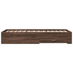Bed Frame with Drawers without Mattress Brown Oak 75x190 cm Small Single - Bargainia.com - 