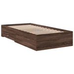 Bed Frame with Drawers without Mattress Brown Oak 75x190 cm Small Single - Bargainia.com - 