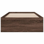 Bed Frame with Drawers without Mattress Brown Oak 75x190 cm Small Single - Bargainia.com - 