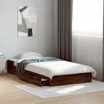 Bed Frame with Drawers without Mattress Brown Oak 75x190 cm Small Single - Bargainia.com - 