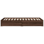 Bed Frame with Drawers without Mattress Brown Oak 75x190 cm Small Single - Bargainia.com - 