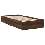Bed Frame with Drawers without Mattress Brown Oak 75x190 cm Small Single - Bargainia.com - 