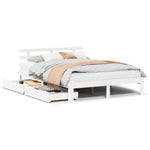Bed Frame with Drawers without Mattress White 120x200 cm - Bargainia.com - 