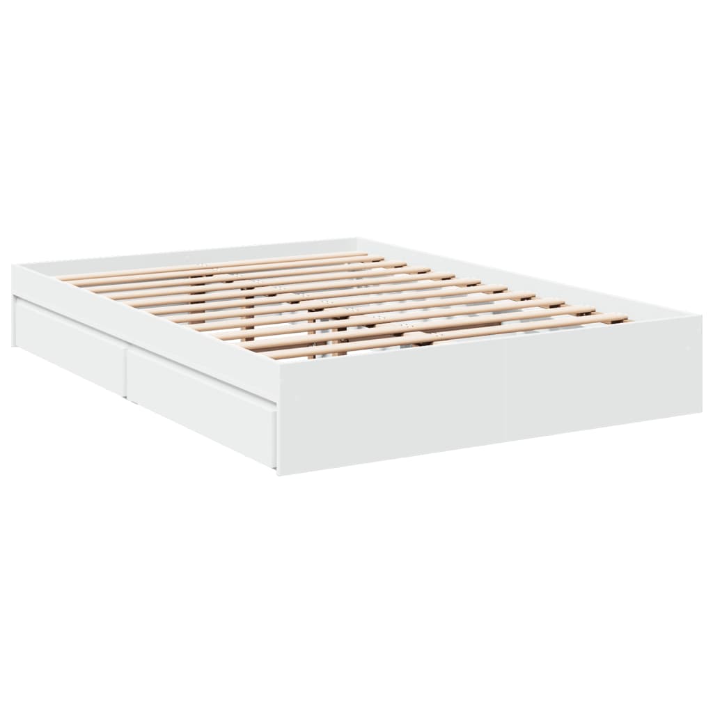Bed Frame with Drawers without Mattress White 140x200 cm - Bargainia.com - 8721102623103 - 3280657