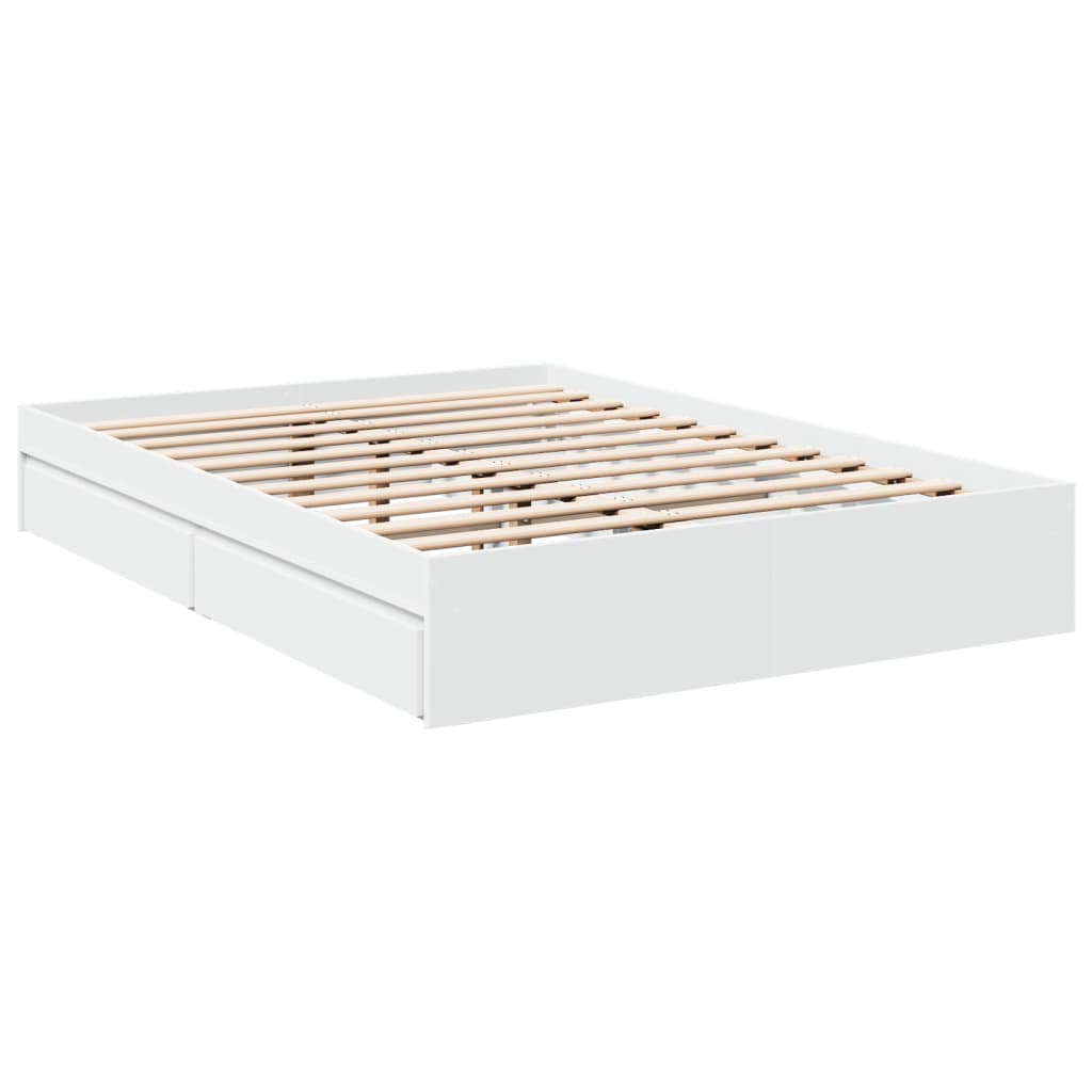 Bed Frame with Drawers without Mattress White 140x200 cm - Bargainia.com - 8721102623103 - 3280657