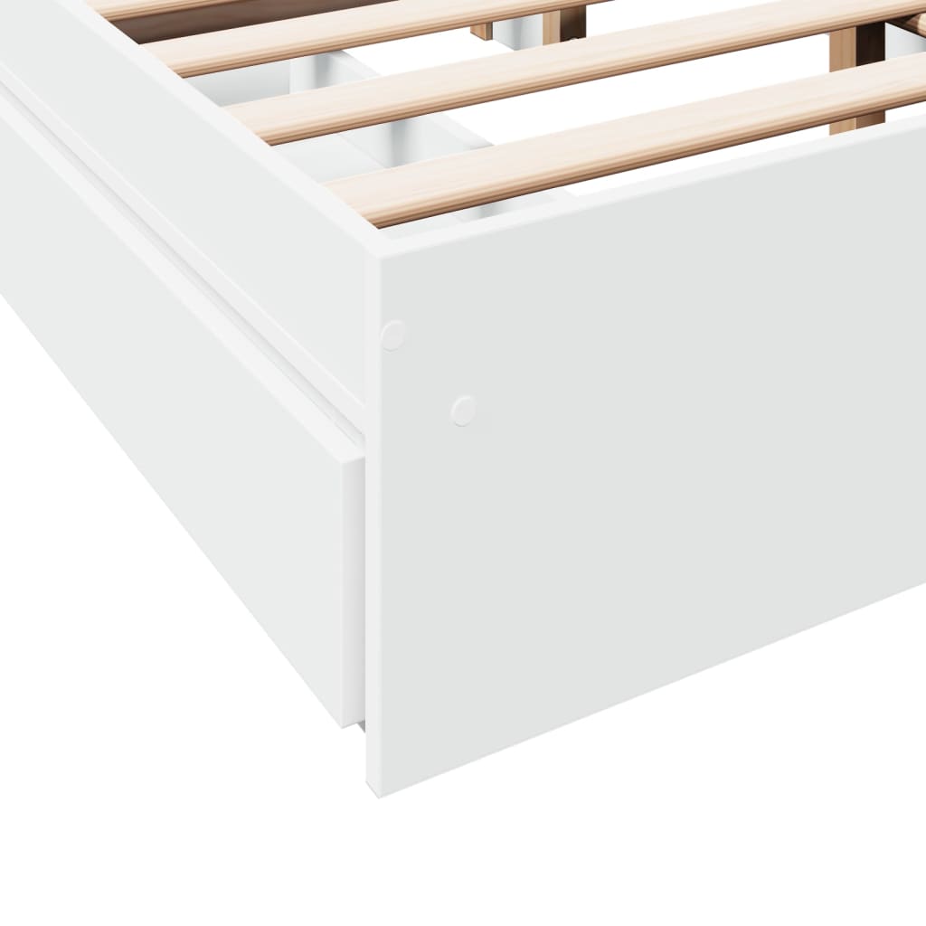 Bed Frame with Drawers without Mattress White 140x200 cm - Bargainia.com - 8721102623103 - 3280657