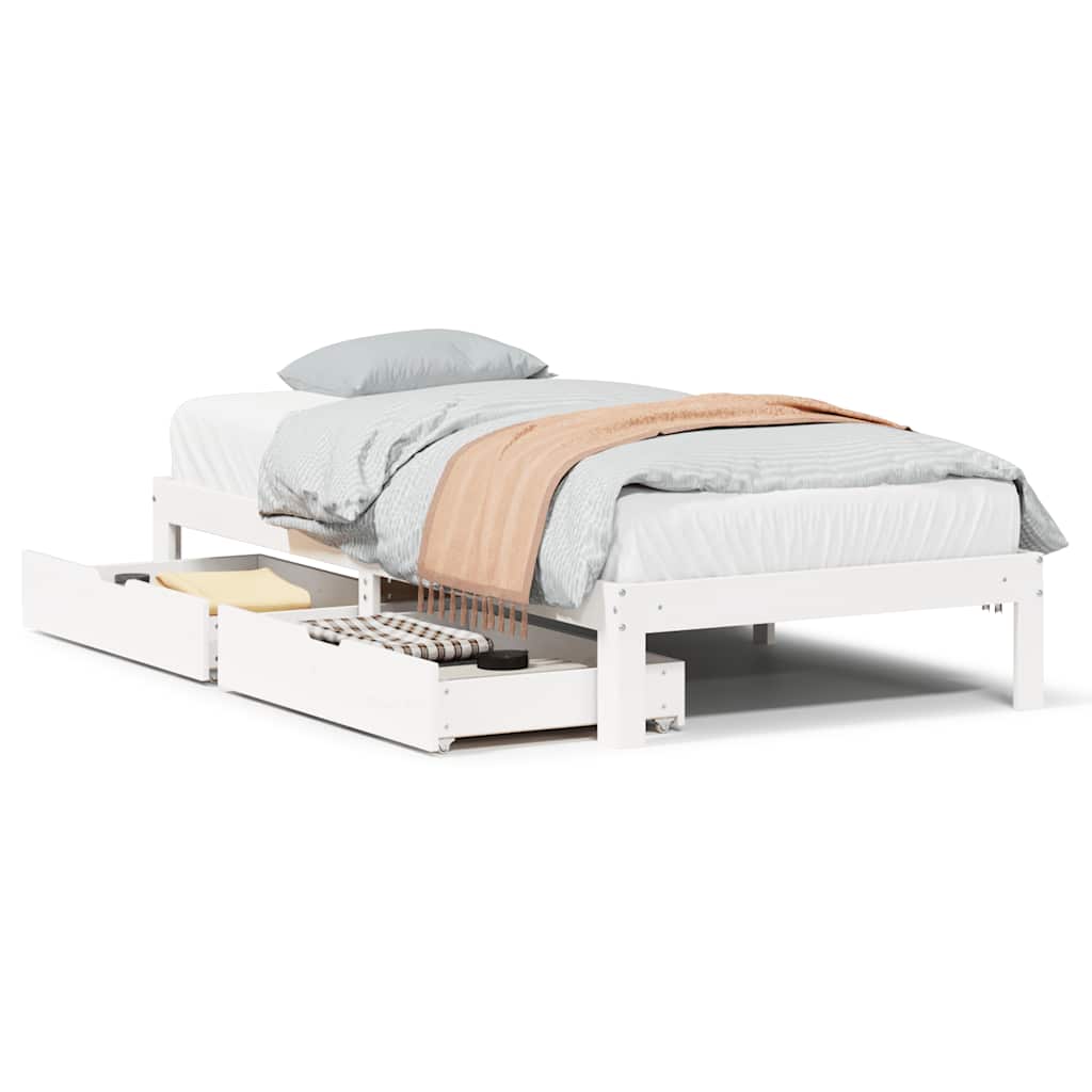 Bed Frame with Drawers without Mattress White 90x200 cm - Bargainia.com - 8721102943324 - 3301943