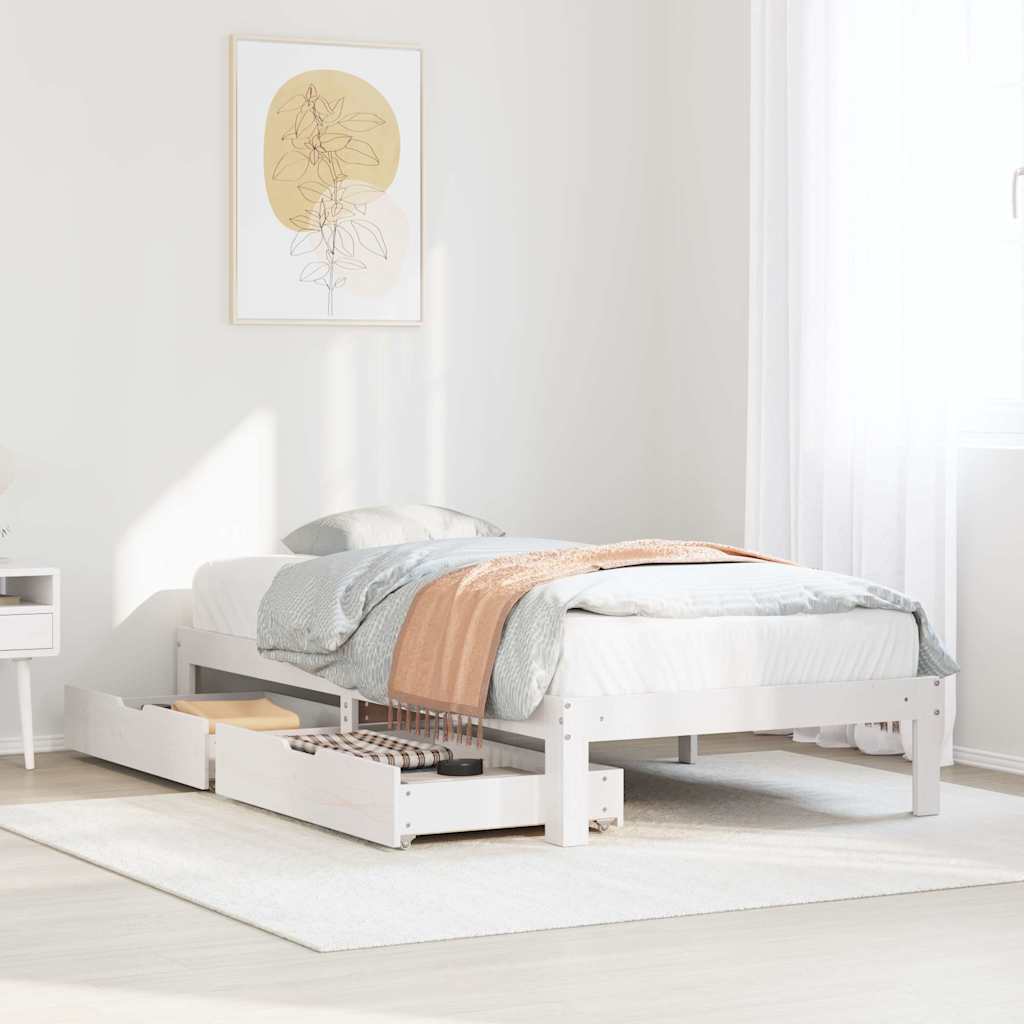 Bed Frame with Drawers without Mattress White 90x200 cm - Bargainia.com - 8721102943324 - 3301943
