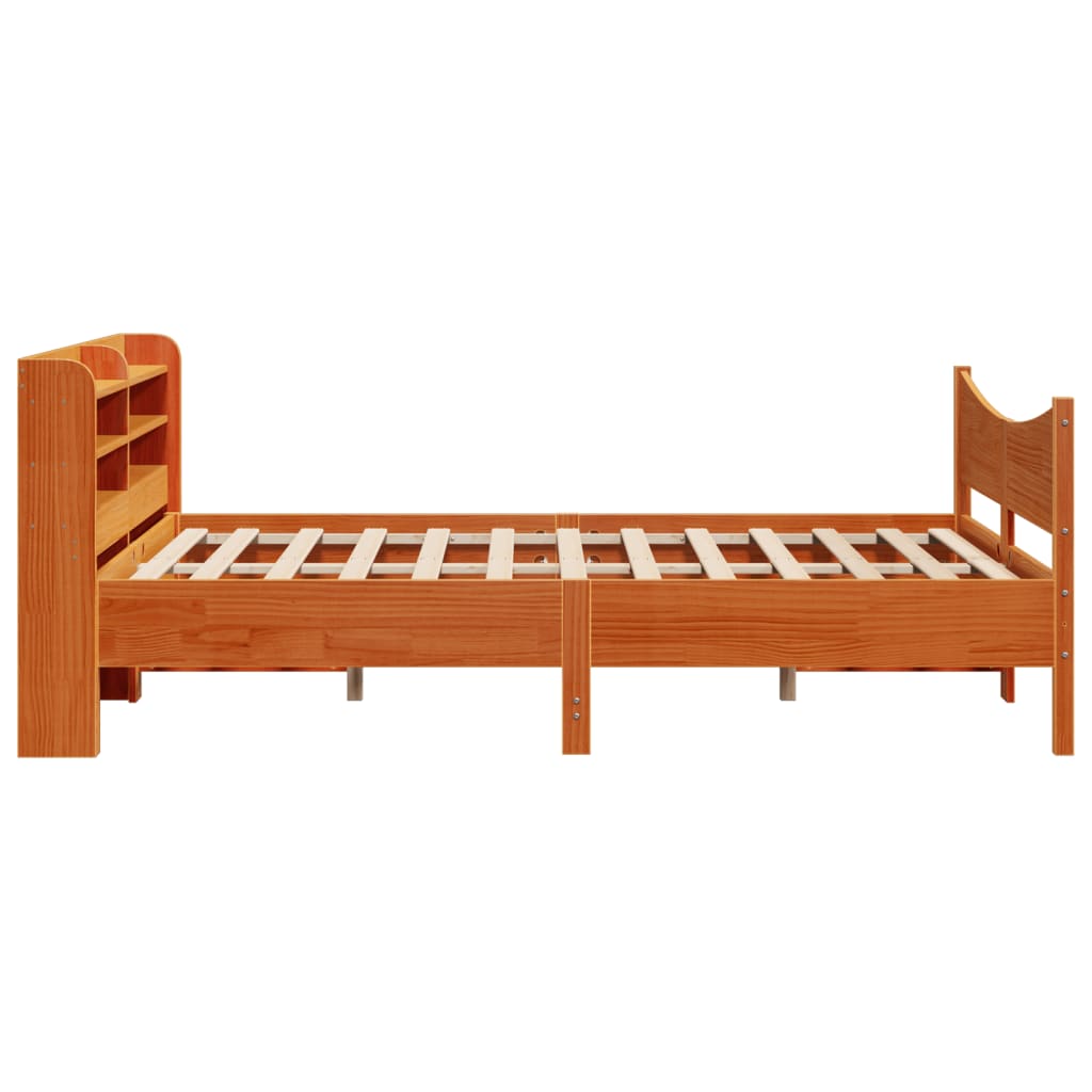 Bed Frame with Headboard Wax Brown 120x200 cm Solid Wood Pine - Bargainia.com - 8721102983054 - 3307049