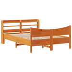 Bed Frame with Headboard Wax Brown 120x200 cm Solid Wood Pine - Bargainia.com - 