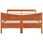 Bed Frame with Headboard Wax Brown 120x200 cm Solid Wood Pine - Bargainia.com - 