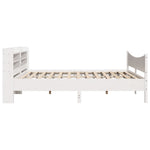 Bed Frame with Headboard White 180x200 cm Super King Solid Wood Pine - Bargainia.com - 