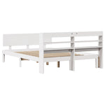 Bed Frame with Headboard without Mattress White 140x200 cm - Bargainia.com - 