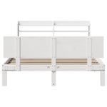 Bed Frame with Headboard without Mattress White 140x200 cm - Bargainia.com - 