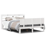Bed Frame with Headboard without Mattress White 140x200 cm - Bargainia.com - 