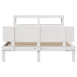 Bed Frame with Headboard without Mattress White 150x200 cm King Size - Bargainia.com - 