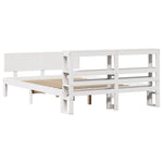 Bed Frame with Headboard without Mattress White 150x200 cm King Size - Bargainia.com - 