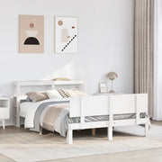 Bed Frame with Headboard without Mattress White 150x200 cm King Size - Bargainia.com - 