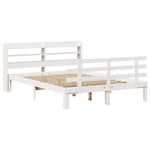 Bed Frame with Headboard without Mattress White 160x200 cm - Bargainia.com - 