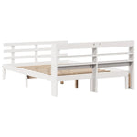 Bed Frame with Headboard without Mattress White 160x200 cm - Bargainia.com - 