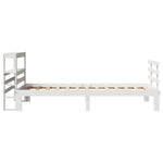 Bed Frame with Headboard without Mattress White 75x190 cm Small Single - Bargainia.com - 