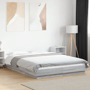Bed Frame with LED Lights without Mattress Grey Sonoma 120x190cm - Bargainia.com - 