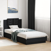 Bed Frame with LED without Mattress Black 100x200 cm - Bargainia.com - 