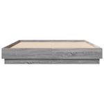 Bed Frame with LED without Mattress Grey Sonoma 140x200 cm - Bargainia.com - 