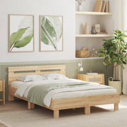 Bed Frame with LED without Mattress Sonoma Oak 120x190 cm Small Double - Bargainia.com - 8721012247932 - 3207576