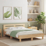 Bed Frame with LED without Mattress Sonoma Oak 140x200 cm - Bargainia.com - 8721012247659 - 3207548