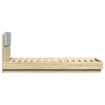 Bed Frame with LED without Mattress Sonoma Oak 90x200 cm - Bargainia.com - 