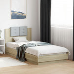 Bed Frame with LED without Mattress Sonoma Oak 90x200 cm - Bargainia.com - 