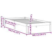 Bed Frame without Mattress 100x190 cm Solid Wood Pine Twin - Bargainia.com - 8720287195405 - 822457