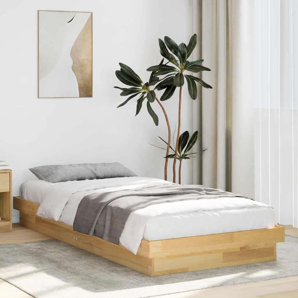 Bed Frame Without Mattress 100x200 cm Solid Oak Wood - Bargainia.com - 