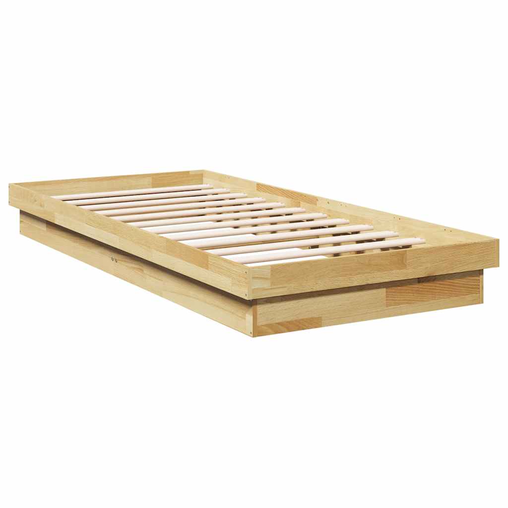 Bed Frame Without Mattress 100x200 cm Solid Oak Wood - Bargainia.com - 