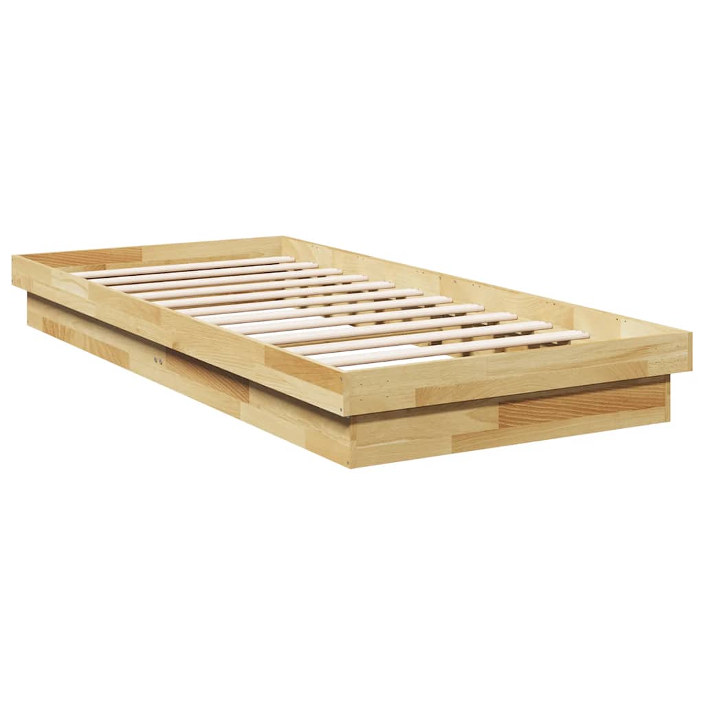 Bed Frame Without Mattress 100x200 cm Solid Oak Wood - Bargainia.com - 