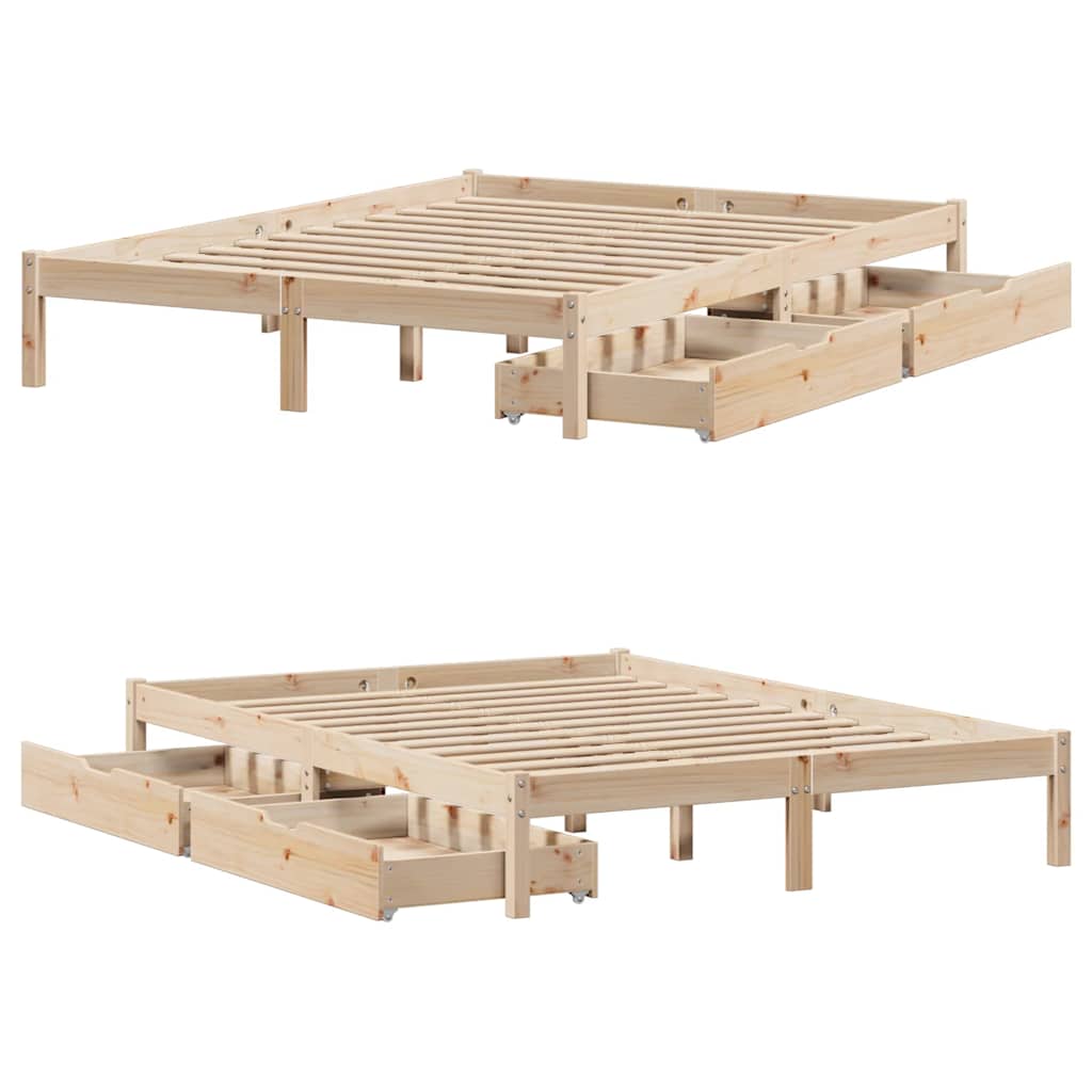 Bed Frame without Mattress 120x190 cm Small Double Solid Wood Pine - Bargainia.com - 8721102938139 - 3301424