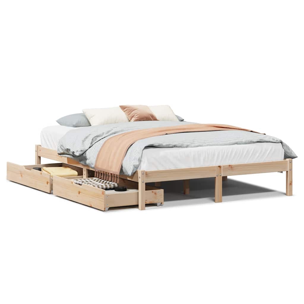 Bed Frame without Mattress 120x190 cm Small Double Solid Wood Pine - Bargainia.com - 8721102938139 - 3301424