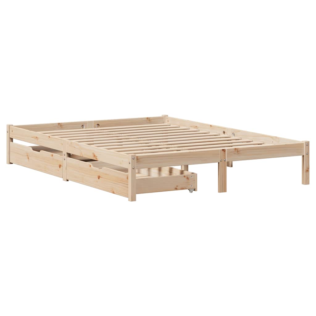 Bed Frame without Mattress 120x190 cm Small Double Solid Wood Pine - Bargainia.com - 8721102938139 - 3301424