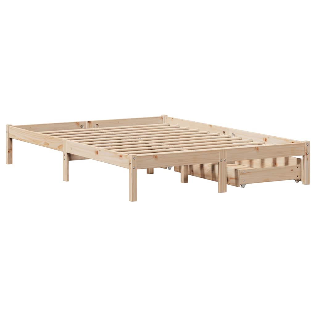 Bed Frame without Mattress 120x190 cm Small Double Solid Wood Pine - Bargainia.com - 8721102938139 - 3301424