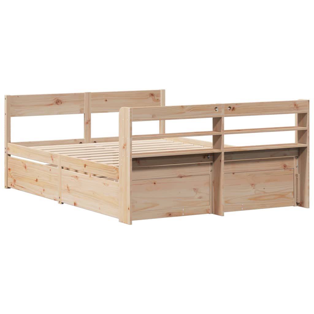 Bed Frame without Mattress 120x190 cm Small Double Solid Wood Pine - Bargainia.com - 