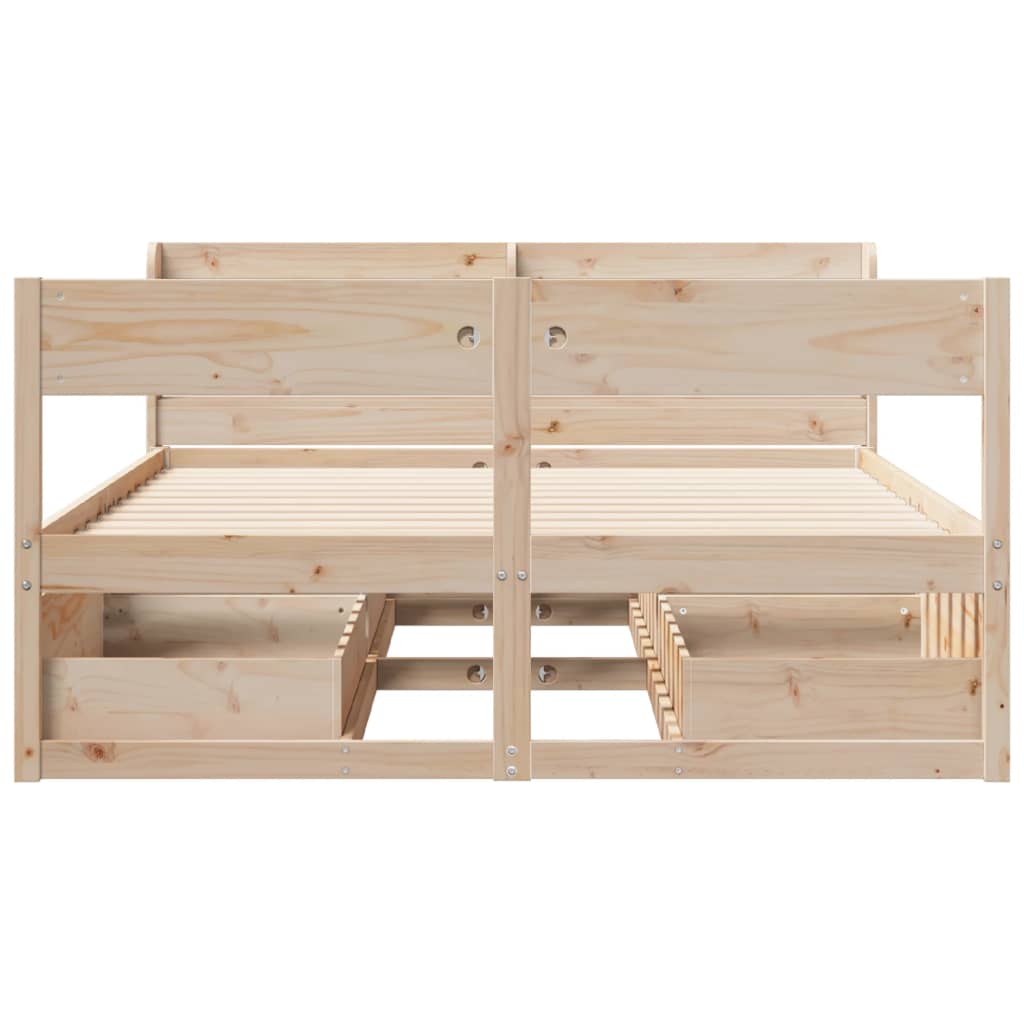 Bed Frame without Mattress 120x190 cm Small Double Solid Wood Pine - Bargainia.com - 