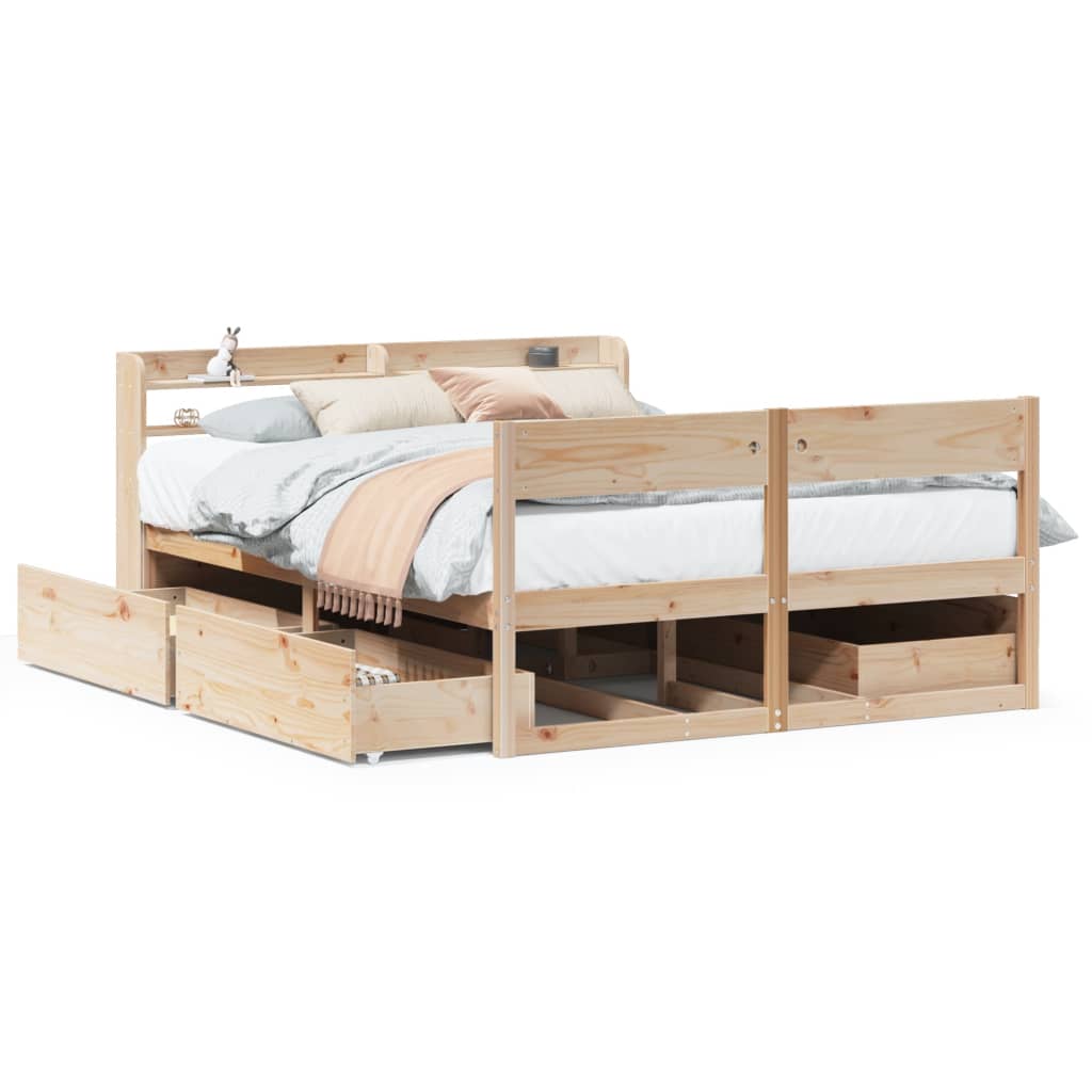 Bed Frame without Mattress 120x190 cm Small Double Solid Wood Pine - Bargainia.com - 