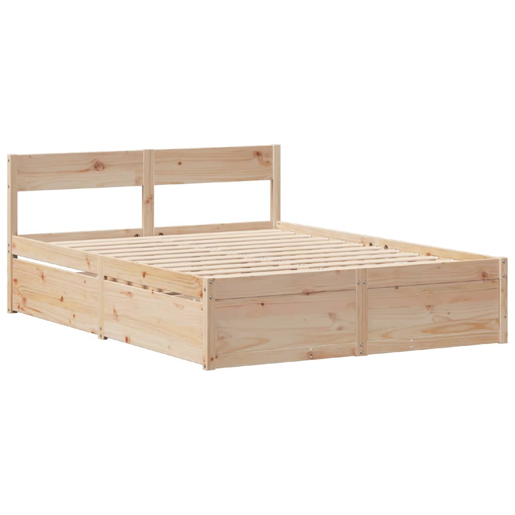 Bed Frame without Mattress 120x190 cm Small Double Solid Wood Pine - Bargainia.com - 