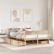 Bed Frame without Mattress 120x190 cm Small Double Solid Wood Pine - Bargainia.com - 